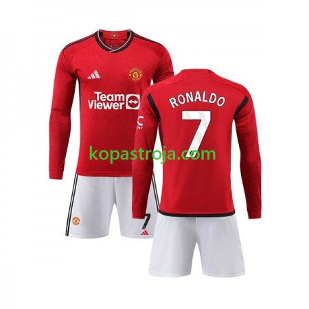 Billiga Fotbollströjor Manchester United Ronaldo 7 Barn Hemma tröja 2023/24 Långärmad